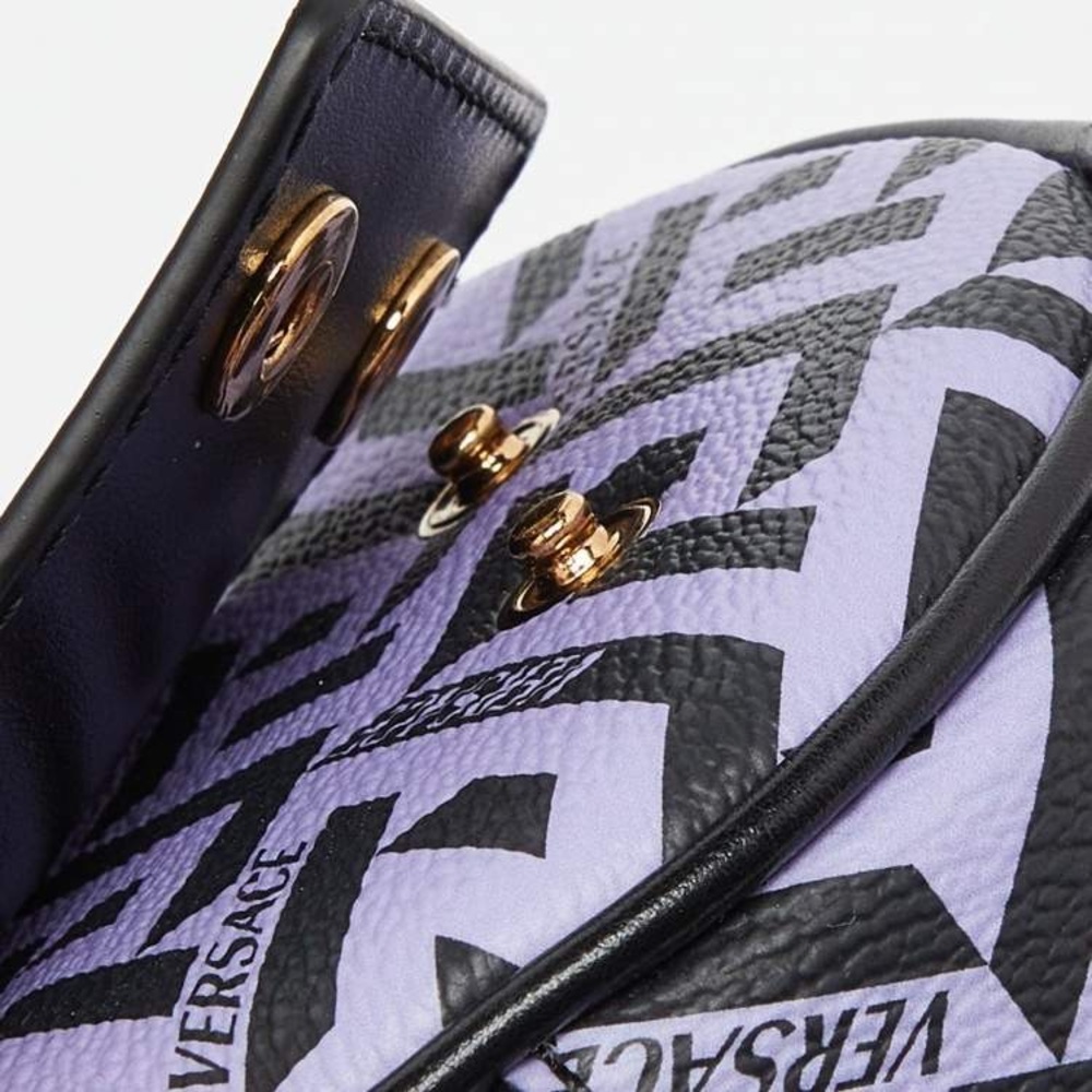 Versace La Greca Round Zip Pouch - Picture 6 of 11